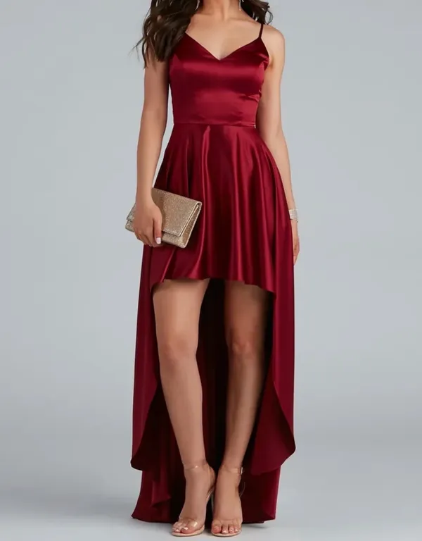 Windsor Spencer Satin High Low Formal Prom Dress - Image 3