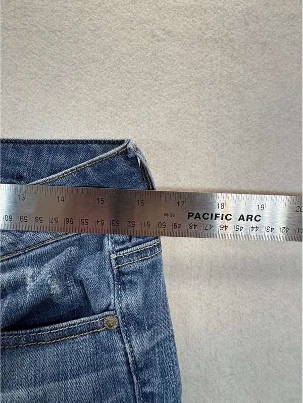 American Eagle Women’s Size 8 Distressed Denim Cutoff Shorts Stretch Low Rise - Image 2