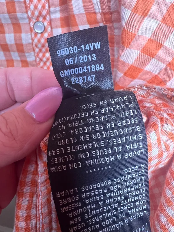 Harley Davidson Orange Gingham Snap Shirt‎ Embroidered Back Small - Image 15