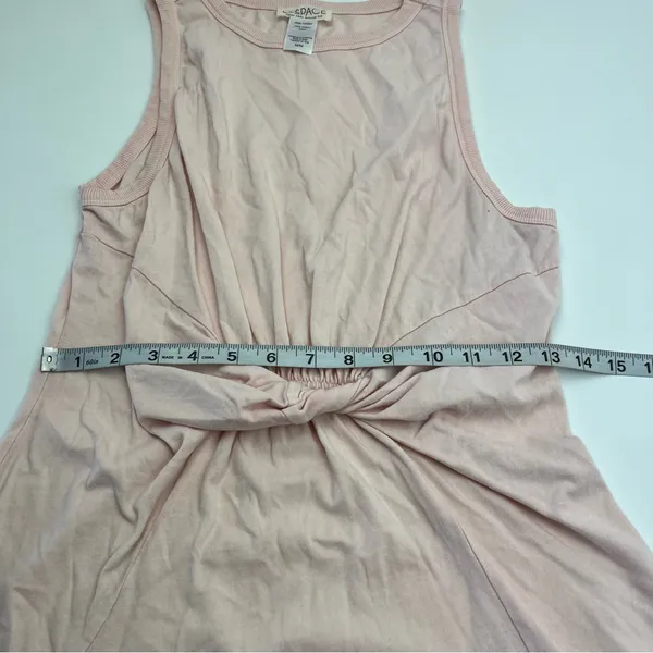 L*Space Baby Pink‎ Sleeveless Dress Womens Medium 100% Cotton Stretch *FLAWED - Image 5
