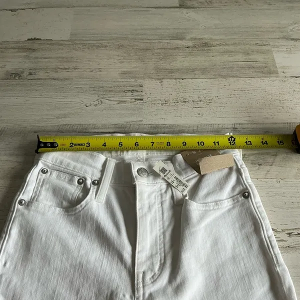 NWT Madewell Kick‎ Out Crop Jeans White Stretch Denim Jeans NI961 - Image 11