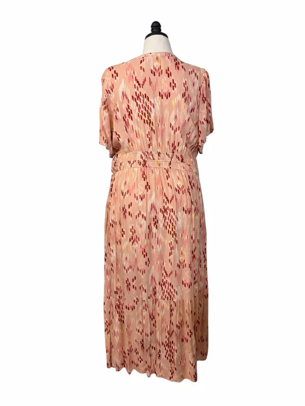 Knox Rose Maxi Dress XXL Blush Geometric Tassel Tie Smocked Waist Cottagecore - Image 5