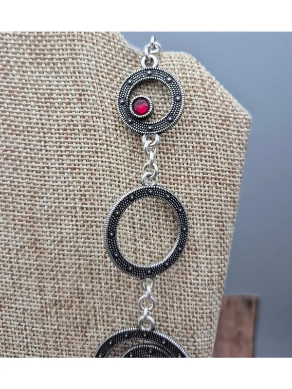 Brighton 36" TOWNSEND Silver Plated Stations and Crystal Long Statement Necklace - Image 6