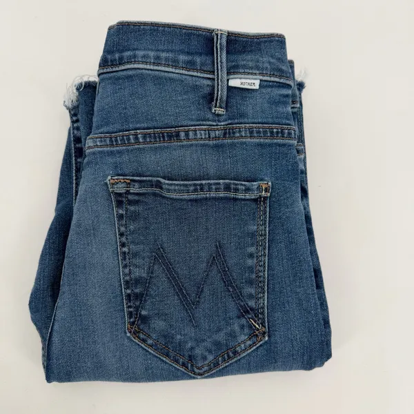 MOTHER Jeans Womens 28 Blue Hustler Ankle Fray Denim Healing Jar 1117-104 - Image 13
