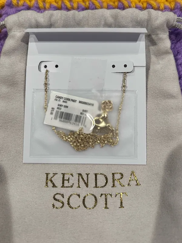 NWT Kendra Scott 14k Gold-Plated Stone Candy Corn Adjustable Pendant Necklace - Image 7