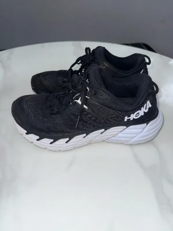 Hoka Black and White Cushioned Running Shoes - Image 2