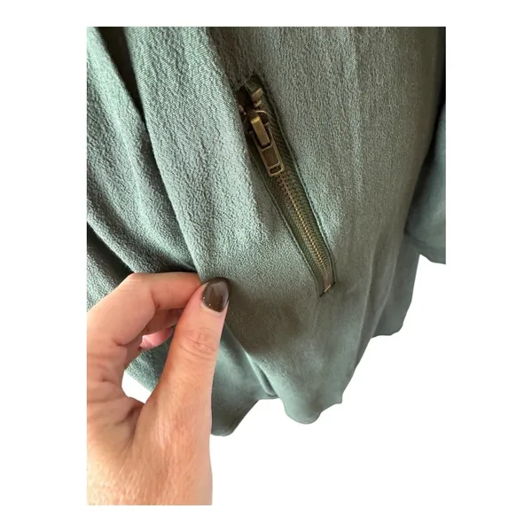 Maeve Anthropologie Dress Women XS Olive Green Faux Wrap Mini Preppy‎ Boho Retro - Image 9