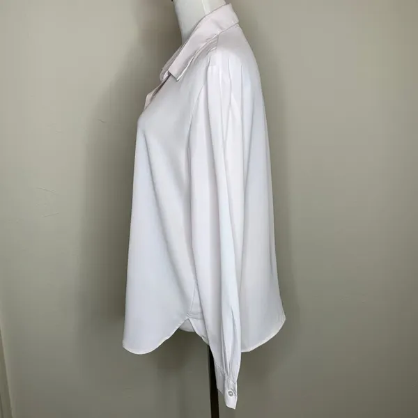 Mango Pale Pink Chiffon Blouse Sz 10 - Image 3