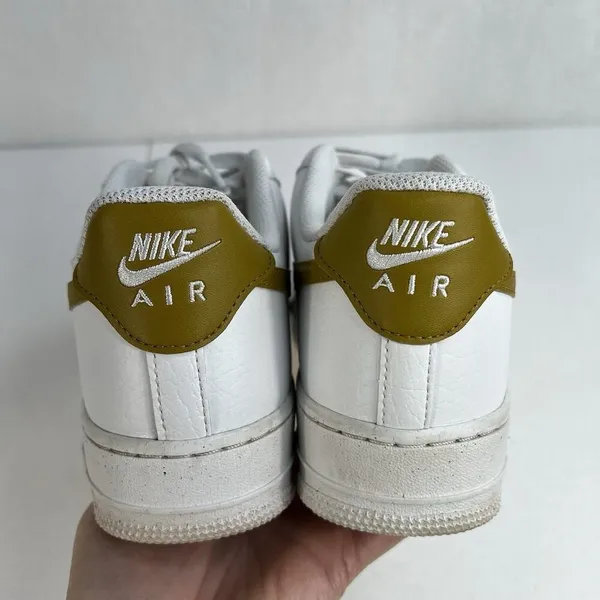 NIKE Size 9.5 Air Force 1 '07 NN Next Nature DV3808-101 Bronzine White Leather‎ - Image 10