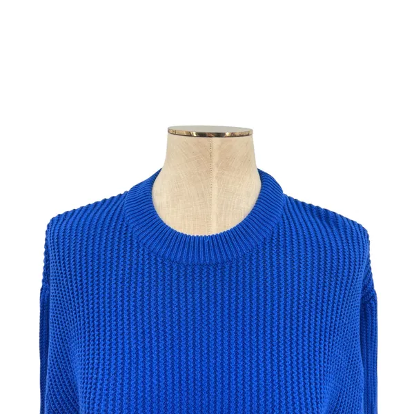 Bogner Vintage Sweater Ribbed‎ Knit Cotton Acrylic Blend Blue Size US 10 - Image 2