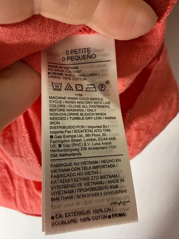 BANANA REPUBLIC dress lisa 2 open‎ back linen short coral casual puff sleeve 0 - Image 6