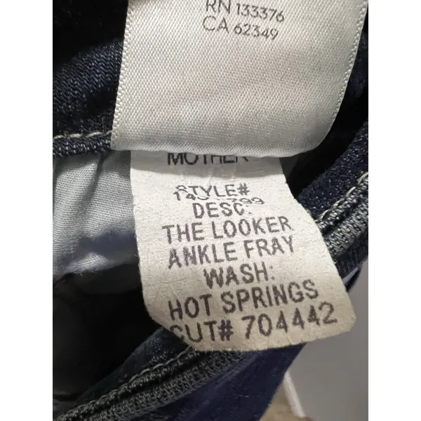 MOTHER The Looker Ankle Fray Jeans Hot Springs Size 25 - Image 8