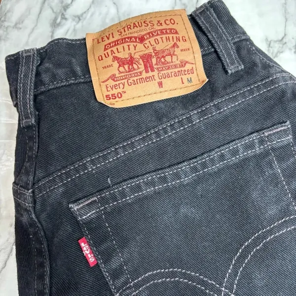Vintage Levi’s 550 Relaxed fit Tapered Leg Black Denim Jeans Y2K 100% Cotton - Image 3