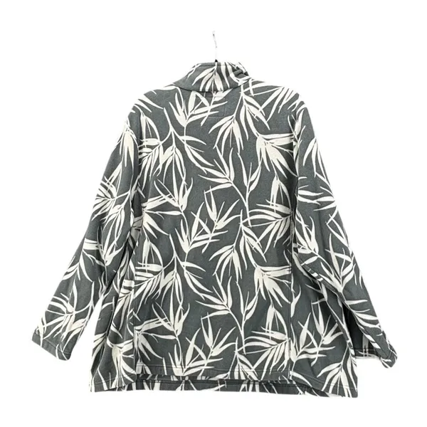 Lands End Womens Fleece Quarter Zip 3X Bamboo Green Earth‎ Warm Fuzzy Soft Fall - Image 2