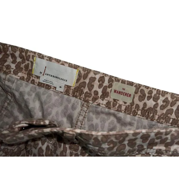 Anthropologie Pants the Wanderer Leopard Print Utility Beige Straight size 29 - Image 3