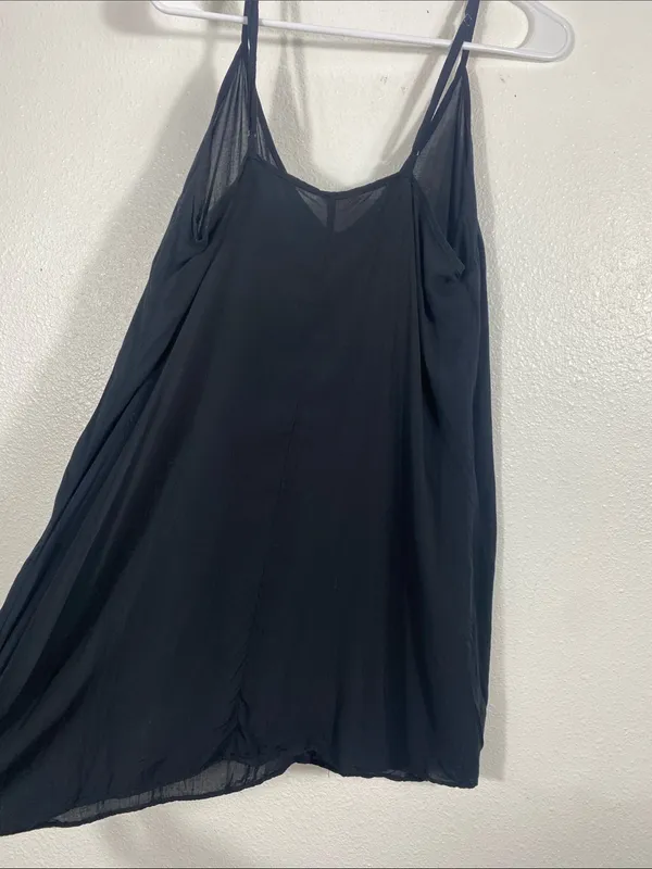 Free People black spaghetti-strap tunic top, size M 100% Viscose - Image 5