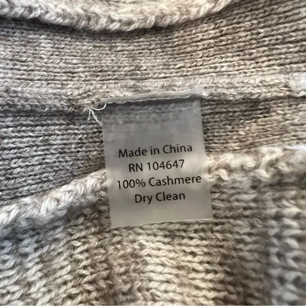 Kinross 100% Cashmere Marled Gray Taupe Mock Neck Dolman Sleeve Sweater S - Image 10