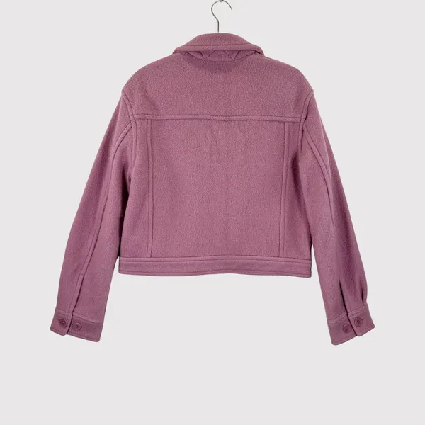 Aritzia Wilfred Free Womens Shirt Jacket Pink Autumn Merino Wool Shacket Small - Image 3