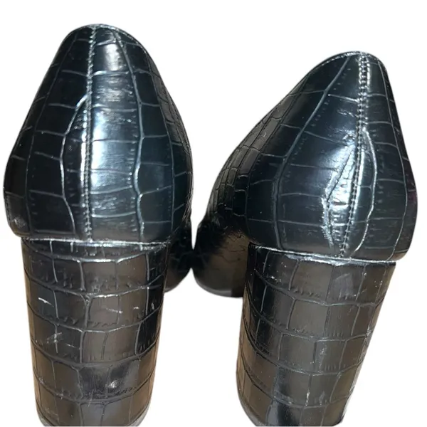 Liz Claiborne Elegant Black Crocodile Pattern chunky Heels! Ntn - Image 7