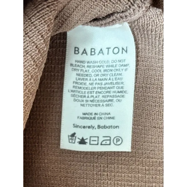 Aritzia Babaton Sculpt Knit Squareneck Cropped Ribbed Tank Small Taupe Tan Beige - Image 8
