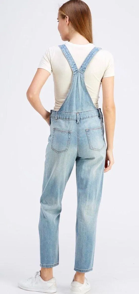 Dance & Marvel Distressed Denim Overalls in Size Medium - Image 2