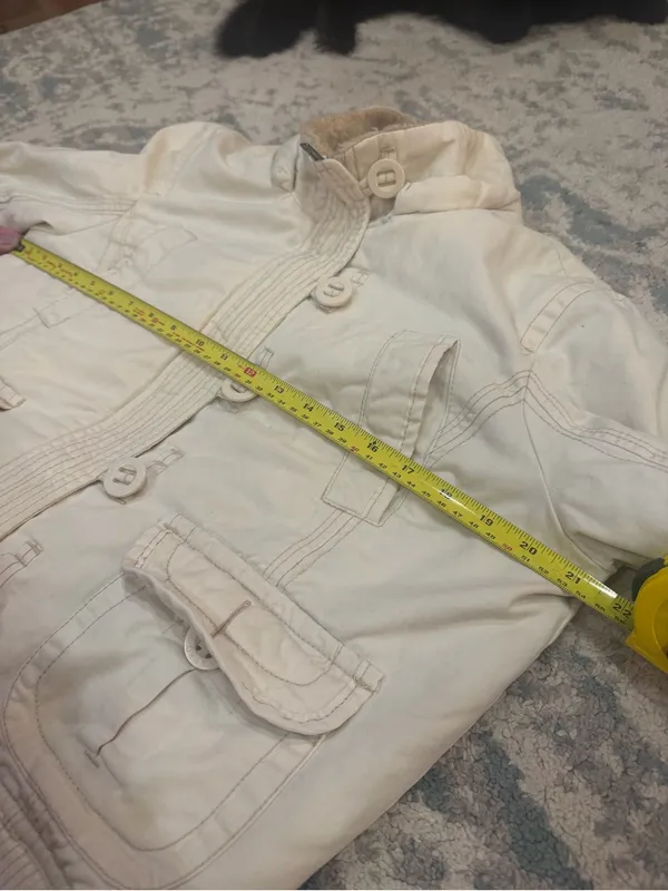 Vintage Y2K Aeropostale Faux Fur Lined Jacket Women’s Large Cream - Image 8