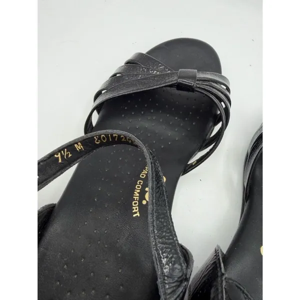 SAS patent leather black strapy semi wedge sandal women’s 9.5 - Image 2