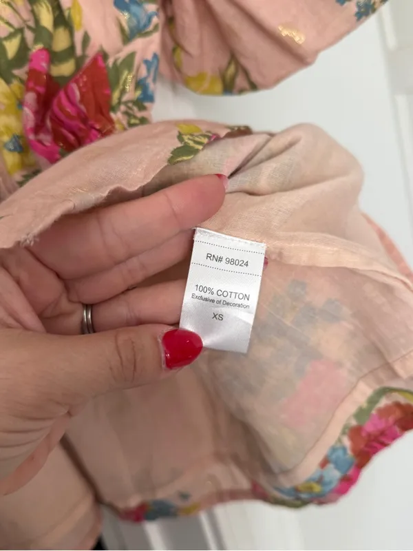 Love the label Rosette Babydoll Blouse Floral Peplum Top‎ Pink Anthropologie - Image 5