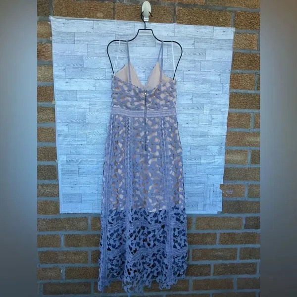 ELLIATT S Lilac Blue Lace Midi Dress Whimsigoth Cocktail Quiet Luxury - Image 8