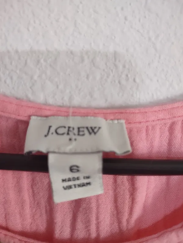 J. Crew Gauze Pink Sleeveless Tie-Waist Tiered Midi Dress Size 6 Spring/Summer - Image 5