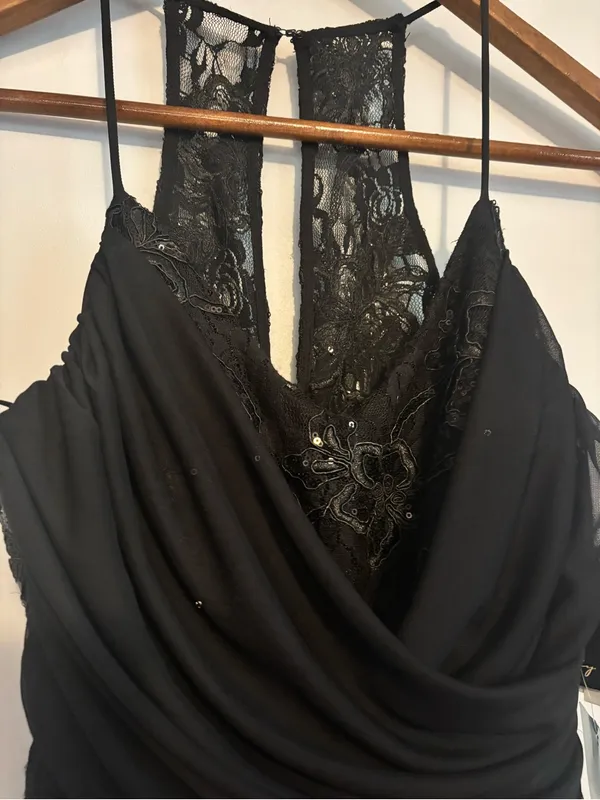 City Triangle NWT Black 90s 2000s Sequin Evening Strappy Y2K Vintage Dress - Image 5