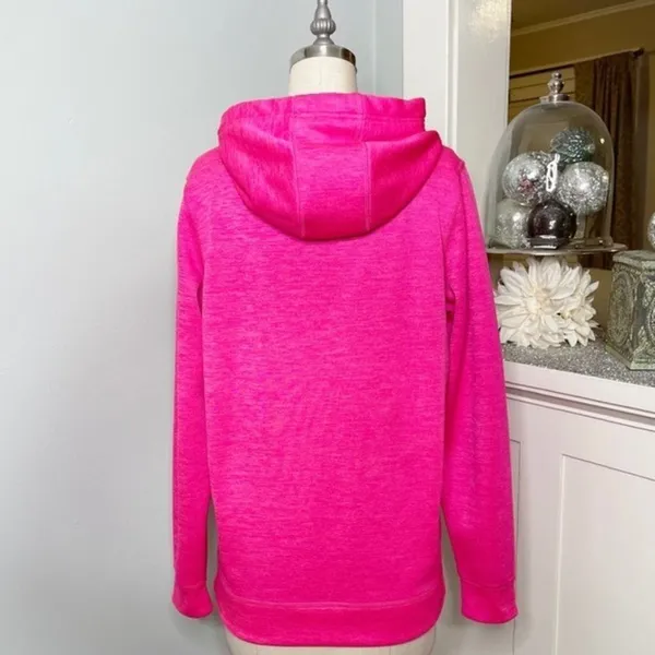 Adidas Pink Fleece Hooded Sweatshirt Size Small - Image 5