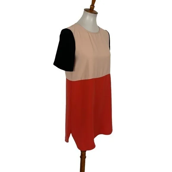 Zara Woman Colorblock Short Sleeve Mini Shift Dress Modern Chic Trendy Small‎ - Image 4