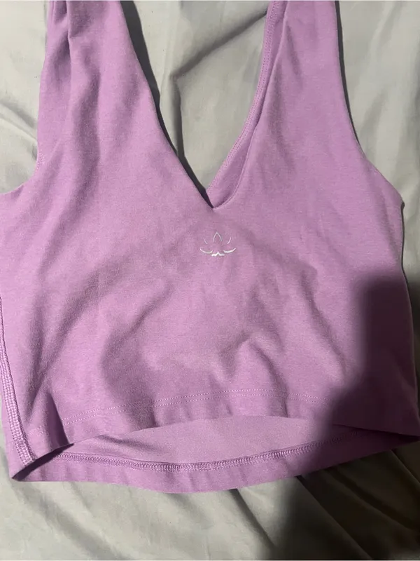 Beyond Yoga Purple Crop Tank Top Sports Bra High Neck xs - Image 6