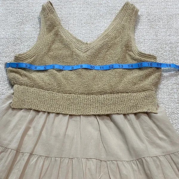 Versona Cream Tiered Midi Skirt Size S 100% Cottow - Image 9