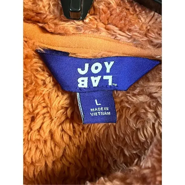 Joy Lab Women's Orange Fleece Jacket Size Large Full Zip (3348) - Image 3