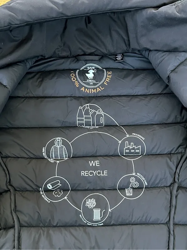 Save The Duck Women’s Long Puffer Coat Black S Plumtech - Image 8