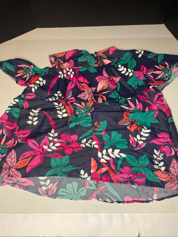 Isabel Maternity by Ingrid & Isabel Womens Floral Shirt Blouse Open Shoulder L - Image 6