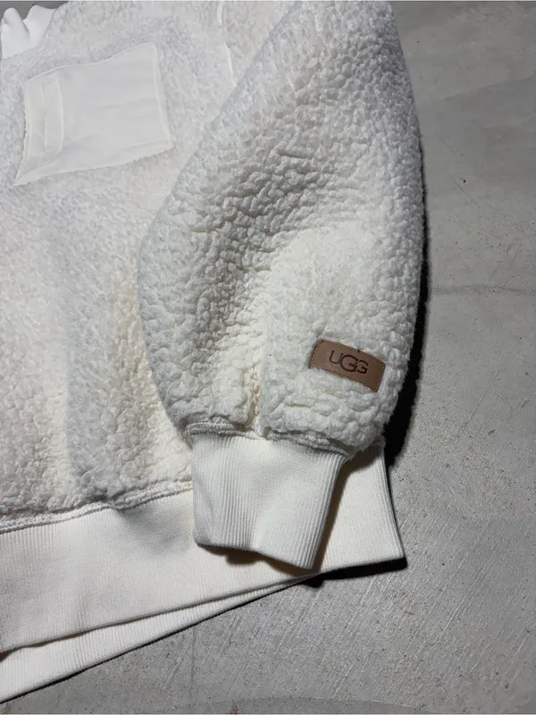 UGG janeann half zip Cream Sherpa Pullover large - Image 5