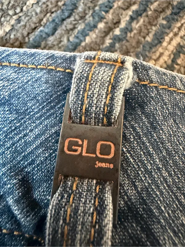 GLO Jeans Y2K Low Rise Denim Mini Skirt Blue 19” Waist 15” Length - Image 5