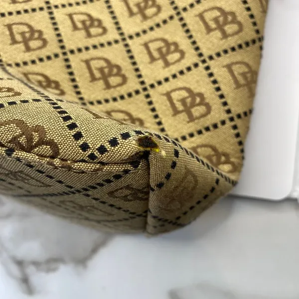 Dooney & Bourke Signature Canvas Hobo Bag Brown‎ Leather Trim Handbag - Image 14