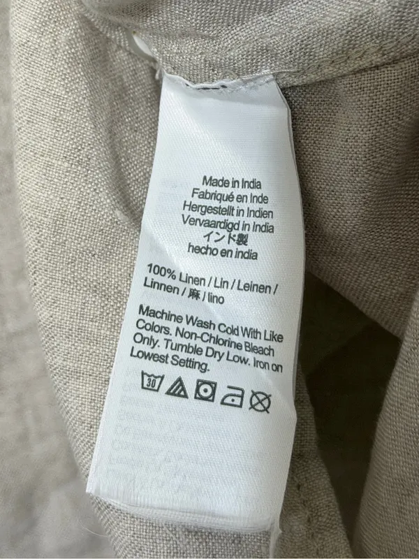 J. CREW Baird McNutt Irish Linen Button Shirt Khaki Coastal Beige Preppy Size 4 - Image 8