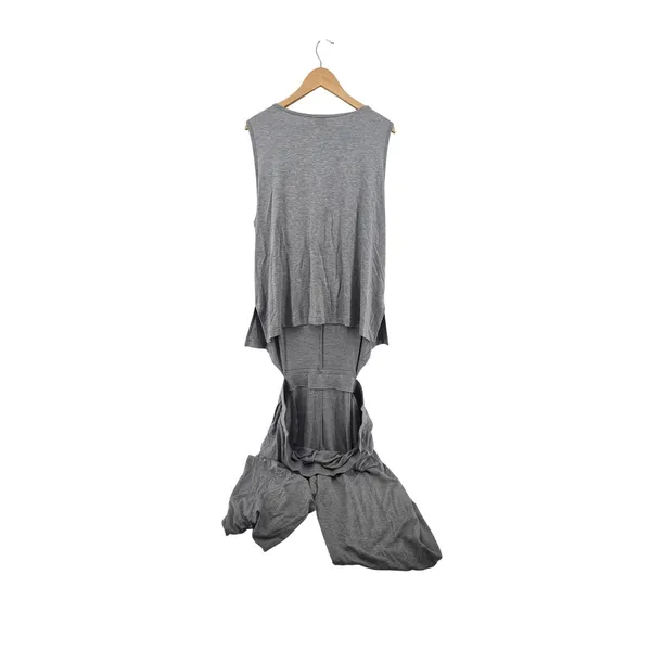 Cabi Summer‎ Jumpsuit Womens XXL Heather Gray 6151 Sleeveless Keyhole Wide Leg - Image 4