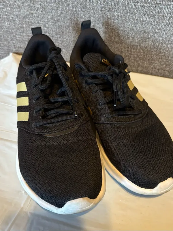 Adidas QT Racer 2.0 Shoes Womens 8.5 Black Metallic Sneakers Running Sporty - Image 2