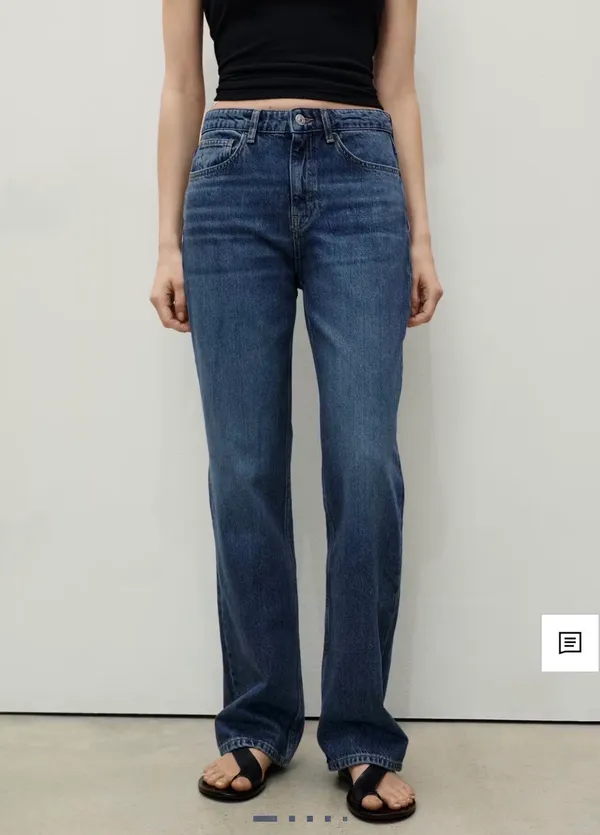 Matilda Medium Rise Straight Leg Mango Full-Length Jeans - Image 2