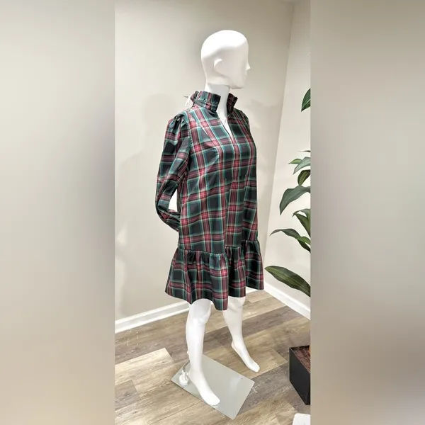 Tuckernuck Palmerston Dress S | Highland Tartan Holiday Midi Retail$228 NWT - Image 10