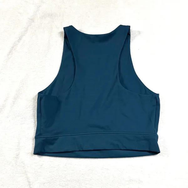 Banana Republic M Teal Blue Active High Neck Cropped Tank Top‎ Sporty - Image 2