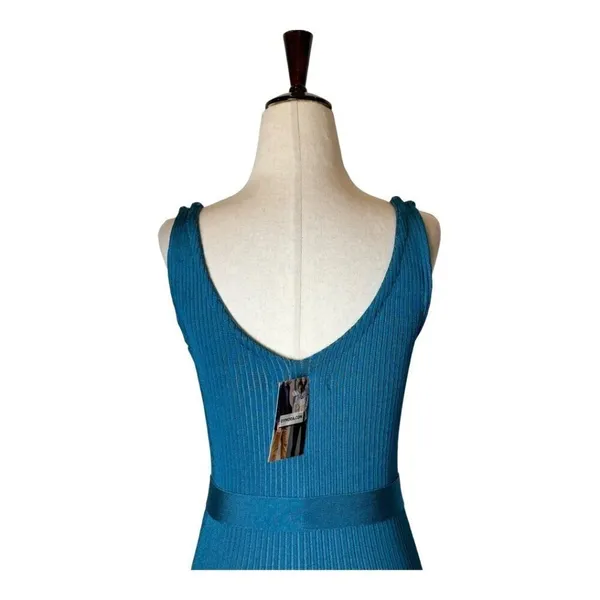 Rachel Roy Dress Women Small Blue Ribbed Knit Button Front Sweater Sheath‎ NWT - Image 6