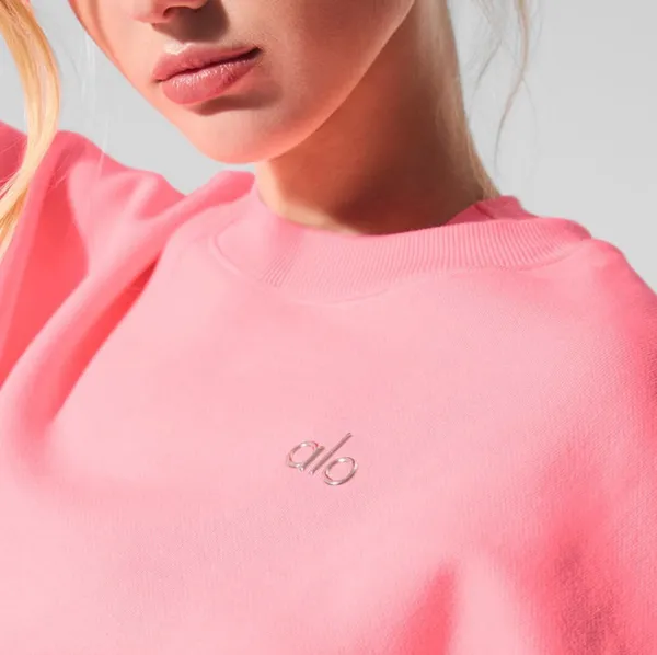 ALO Accolade Crew Neck Pullover Neon Bubblegum S - Image 3