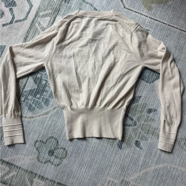Lululemon Athletica Cream Cardigan Sweater with Ribbed Detailing - Image 2